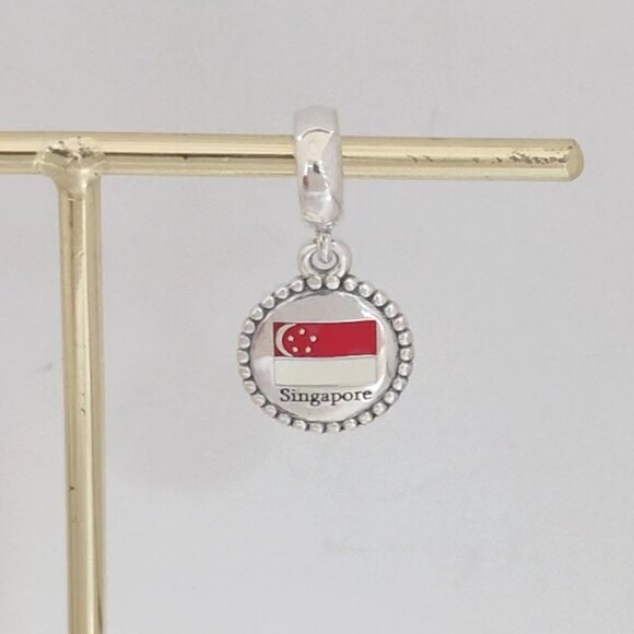 Pandora Singapore Flag Exclusive Dangle Charm Travel Vacation S925 Silver - Picture 4 of 8